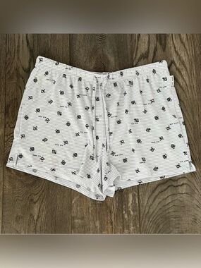 RAE DUNN Striped Bee Lounge Pajama PJ Shorts Size L